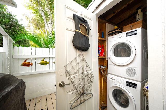 1218 Packer Street, Unit REAR Key West, FL 33040 - Photo 17 of 22 a utility room with dryer and washer