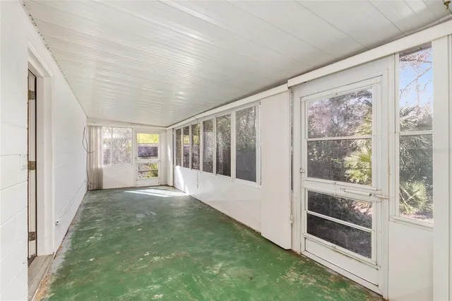 a big yard with lots of green space and plants