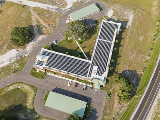 an aerial view of a house having outdoor space