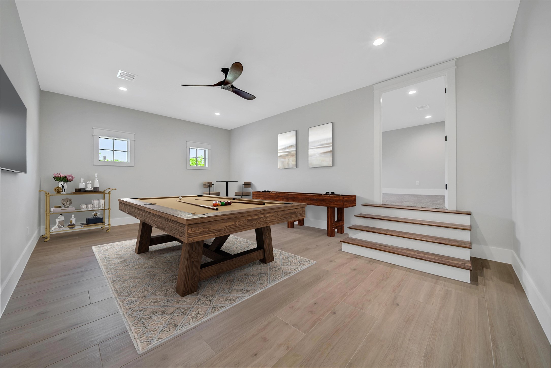 18829 Cypress Church Road Cypress, TX 77433 - Photo 31 of 50 a living room with furniture a wooden floor and potted plant