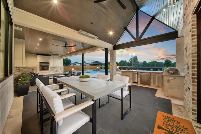 an outdoor view of outdoor space with balcony