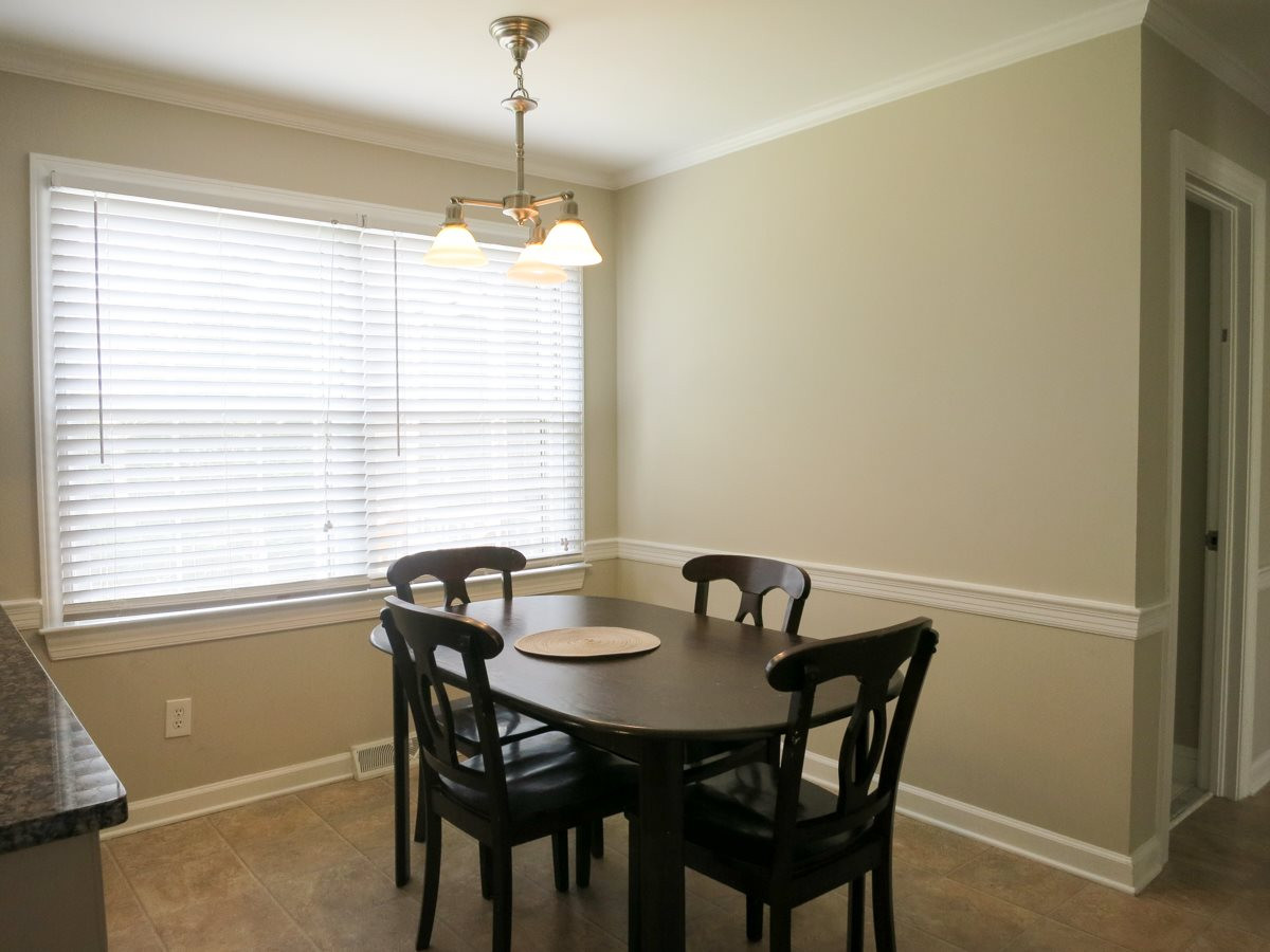 4713 Pemberton Drive Raleigh, NC 27609 - Photo 13 of 25 The sunny Bfast area over the peninsula offers a new brushed nickel light fixture. Breakfast Area