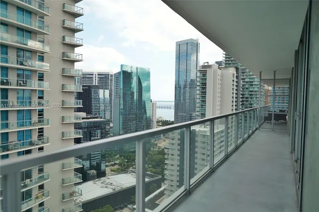 a view of balcony with city view