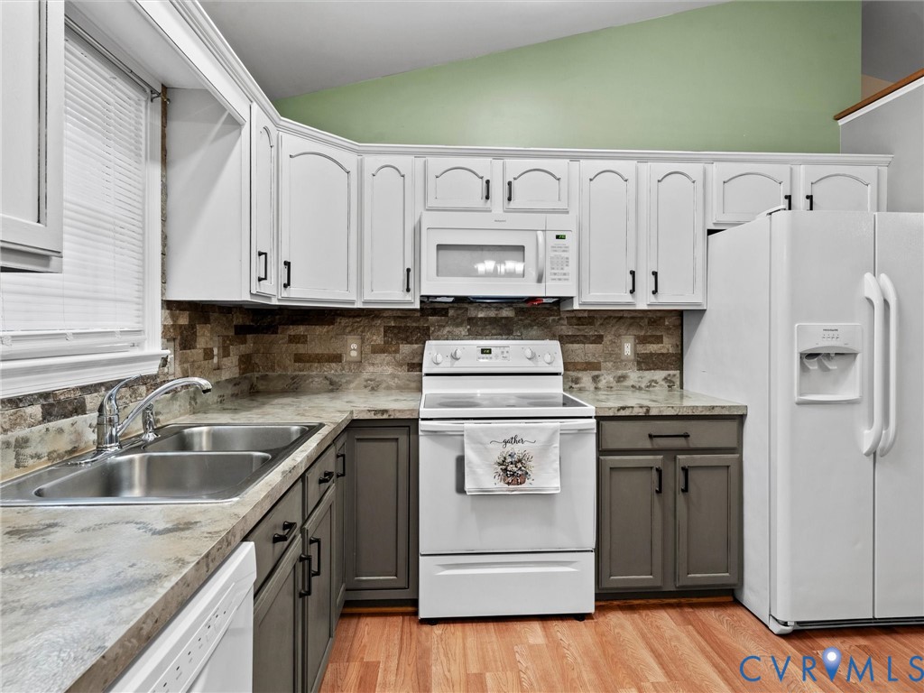 26315 Hill Road Ruther Glen, VA 22546 - Photo 16 of 47 Kitchen featuring white cabinetry, gray cabinets,