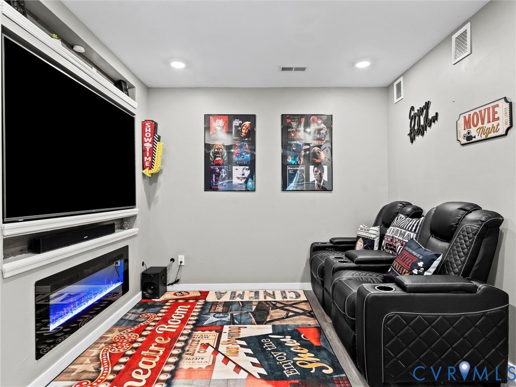 26315 Hill Road Ruther Glen, VA 22546 - Photo 40 of 47 Cinema with baseboards and recessed lighting