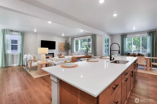 a view of kitchen with breakfast area