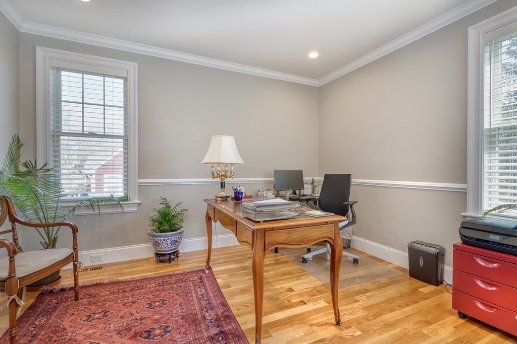 52 Thorpe Road Needham, MA 02494 - Photo 12 of 39 a view of a workspace with furniture and a window