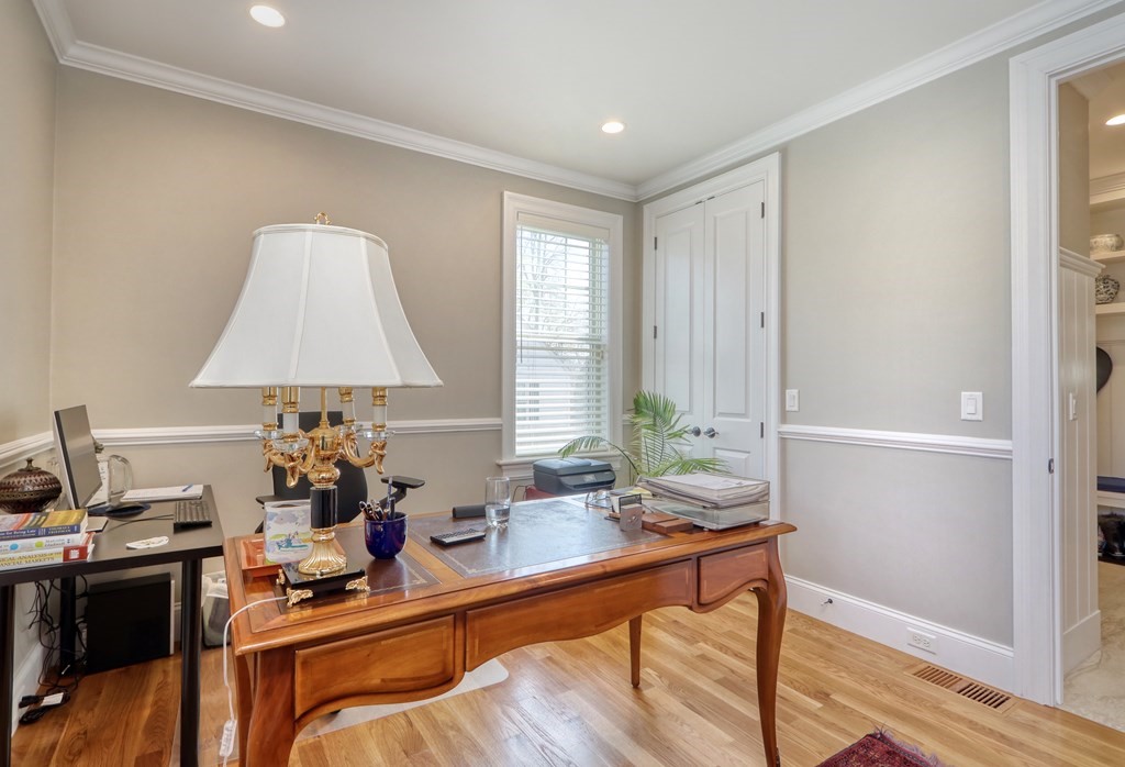 52 Thorpe Road Needham, MA 02494 - Photo 13 of 39 a room with furniture a lamp and a window