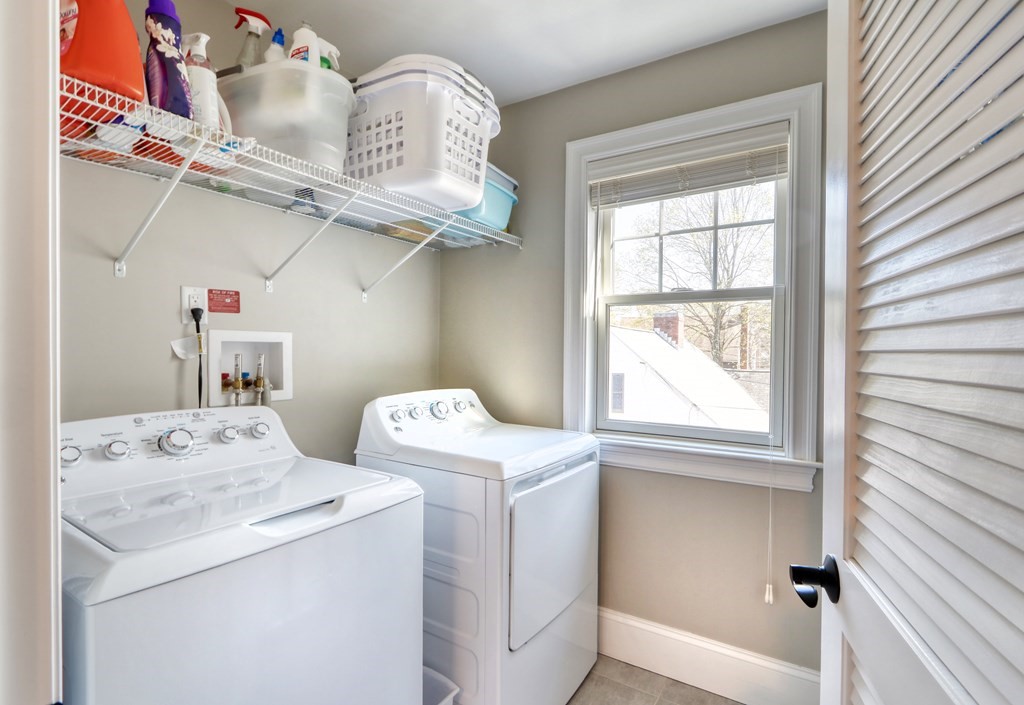 52 Thorpe Road Needham, MA 02494 - Photo 24 of 39 a view of washer and dryer sitting on a shelf