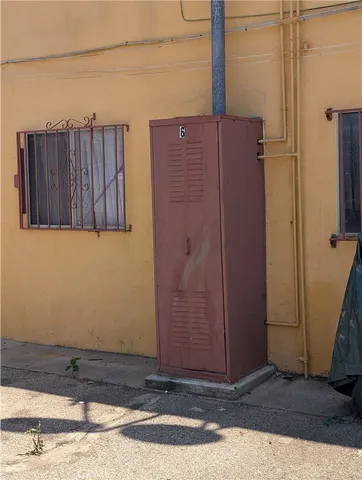 a view of a wooden door