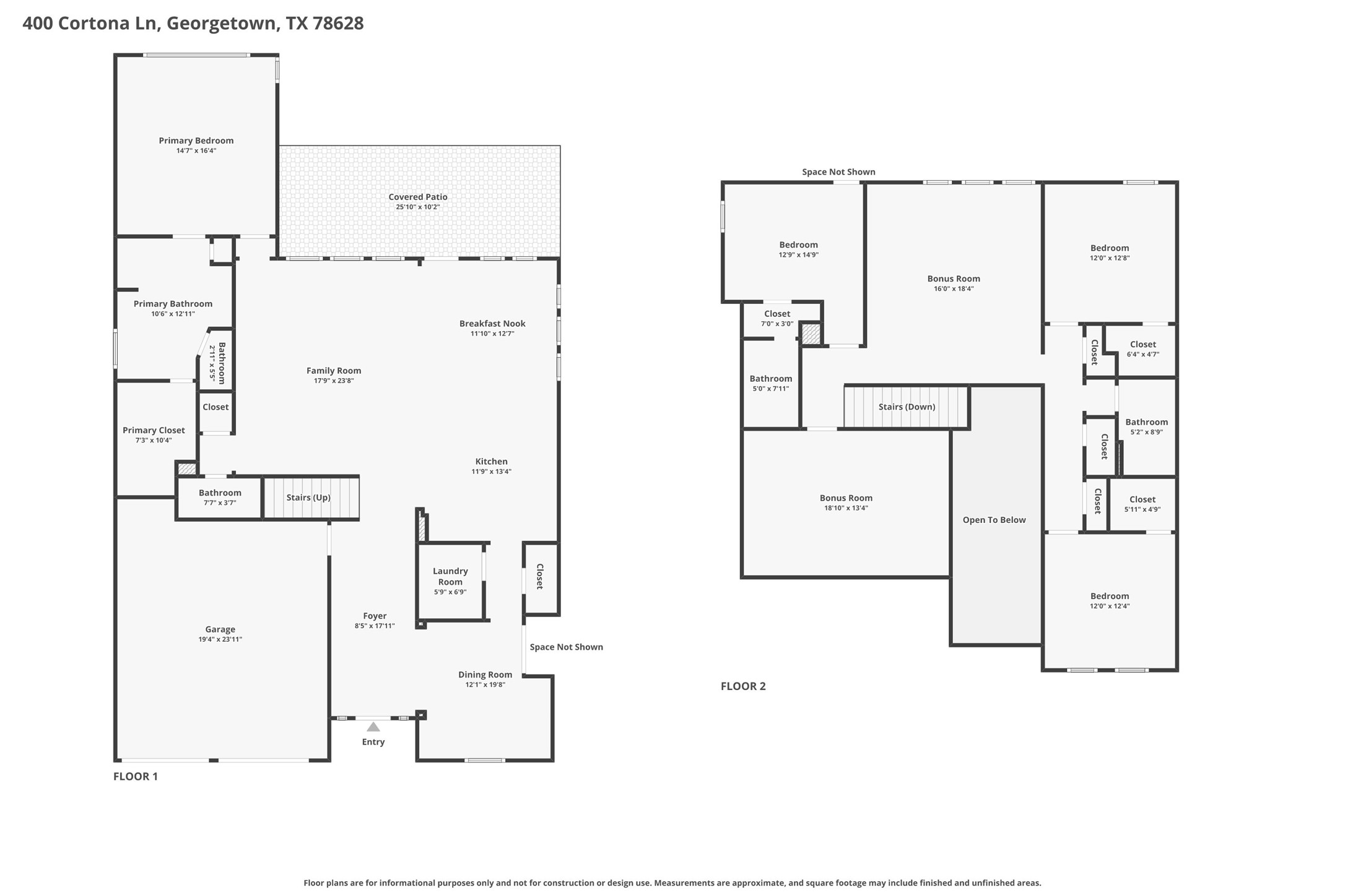 400 Cortona Lane Georgetown, TX 78628 - Photo 40 of 40 View of property floor plan
