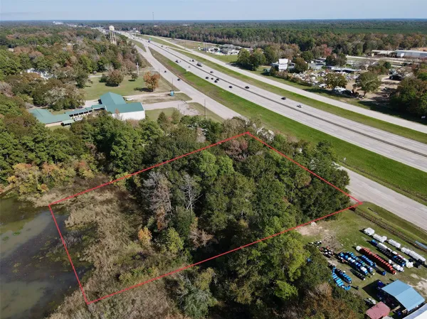 an aerial view of city and river