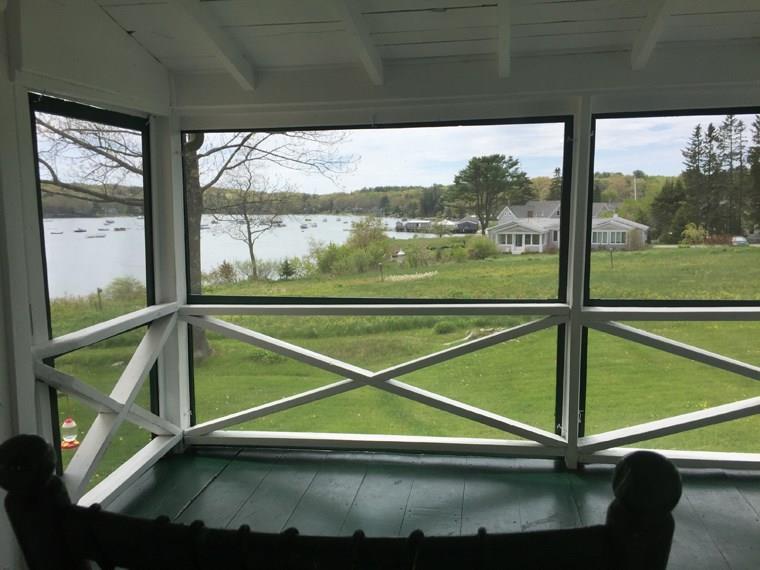 13 Northern Point Road Round Pond, ME 04564 - Photo 6 of 24 Screened in porch overlooking Harbor