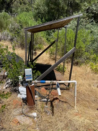 a view of trees and sitting area