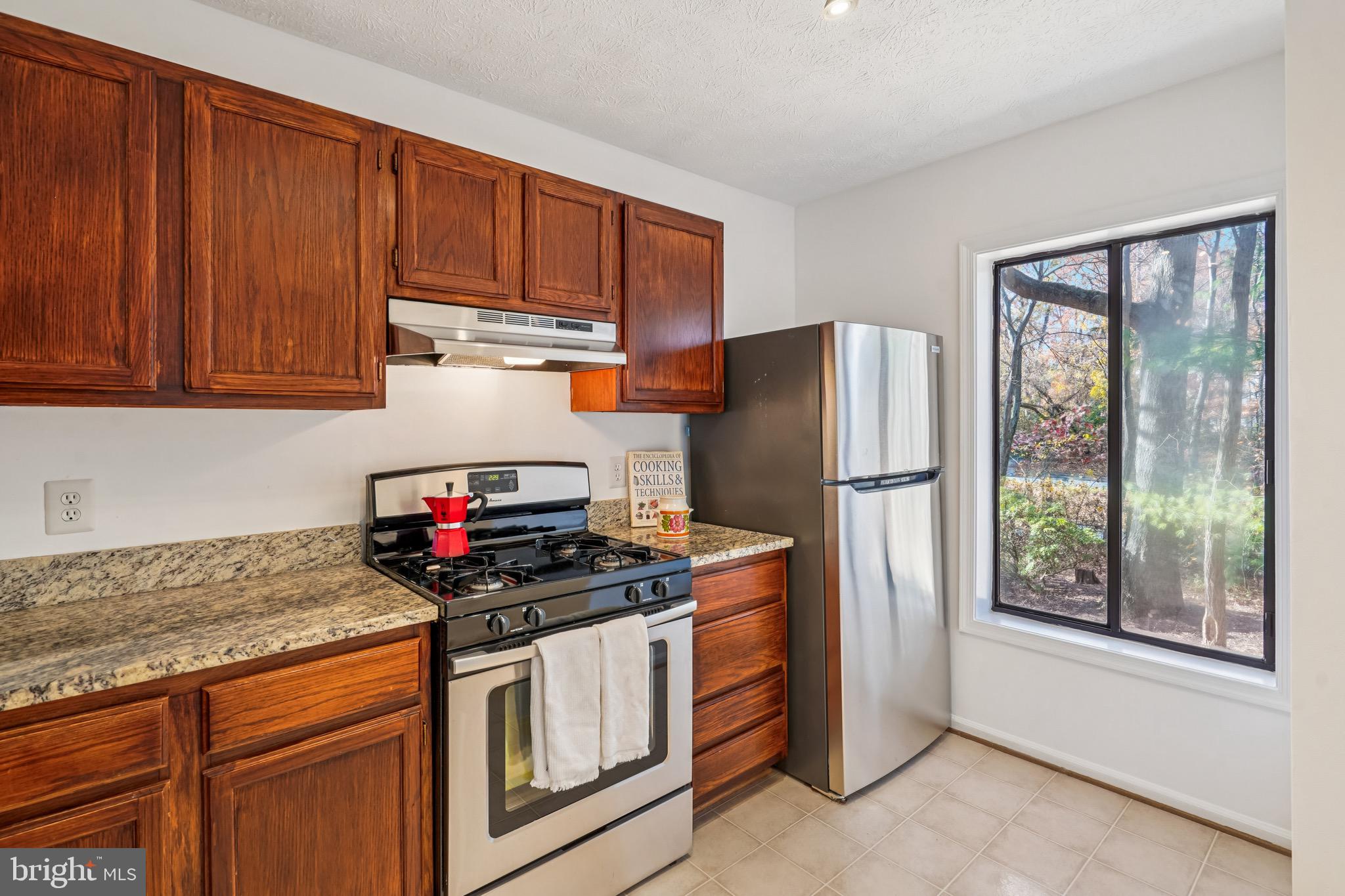 2203 Hunter's Run Drive Reston, VA 20191 - Photo 7 of 48 a kitchen with stainless steel appliances granite countertop a refrigerator stove and sink