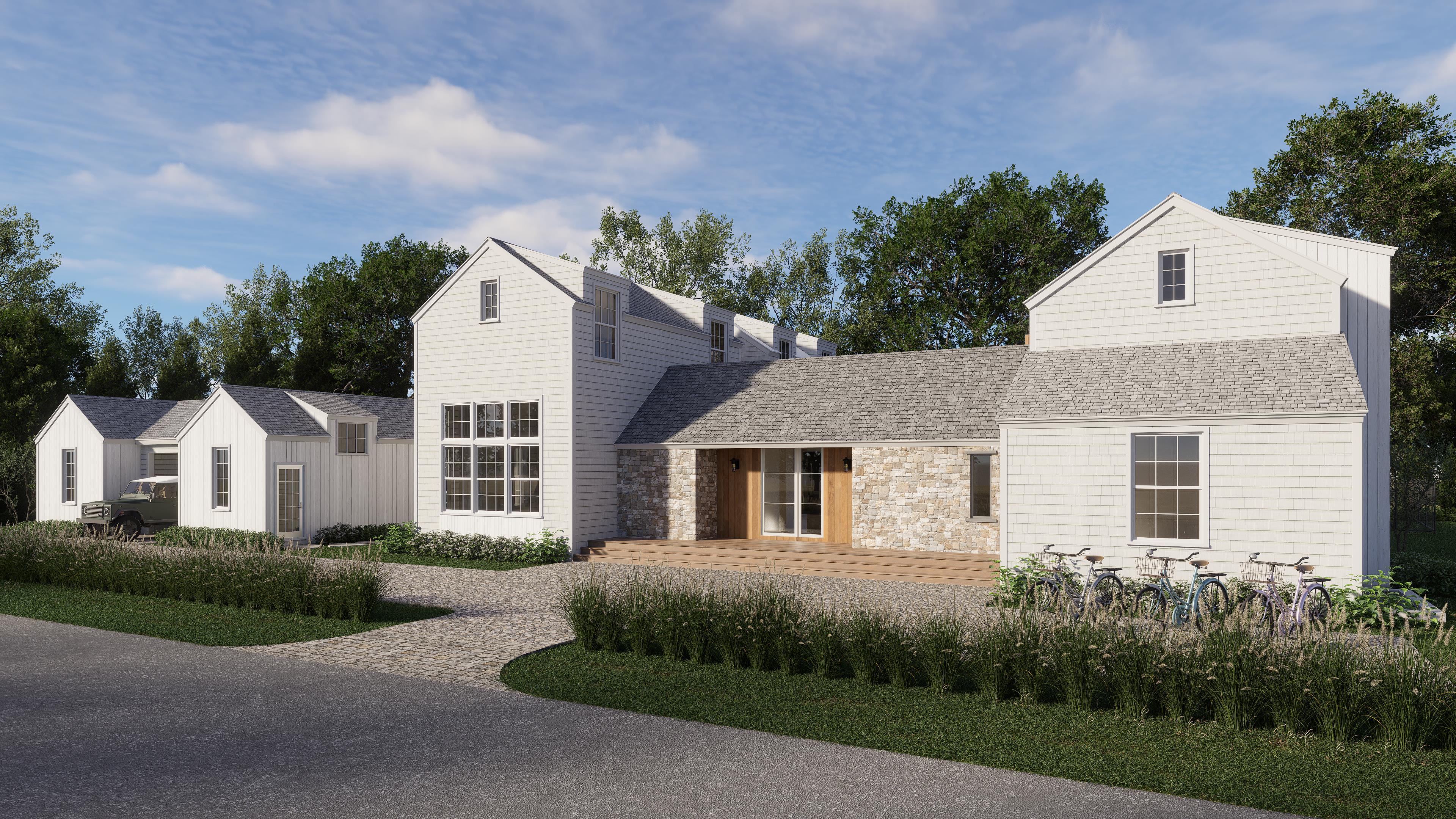 2 Lexington Avenue Edgartown, MA 02539 - Photo 40 of 41 a front view of a house with a garden and trees