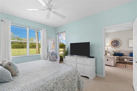 a bedroom with furniture and flat screen tv