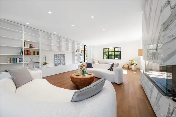 a living room with furniture and a couch