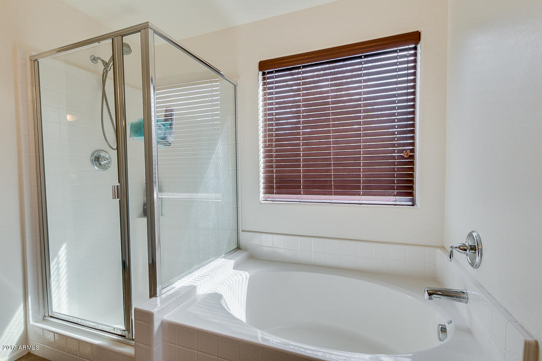 2099 South Martingale Road Gilbert, AZ 85295 - Photo 27 of 43 a bathroom with a bathtub and a shower