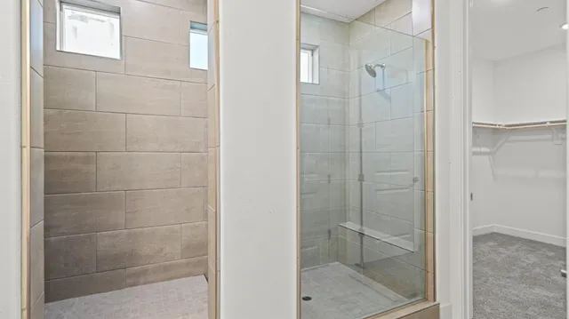 a bathroom with a shower