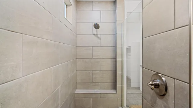 a bathroom with a shower