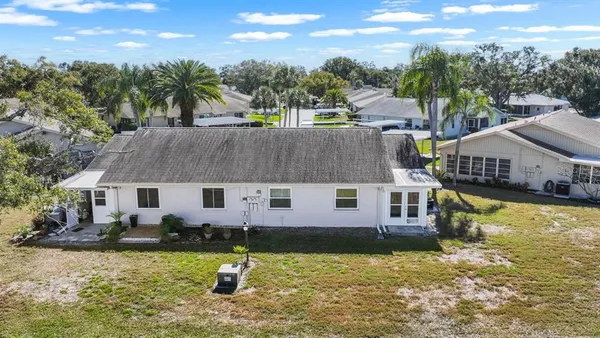 an aerial view of a house