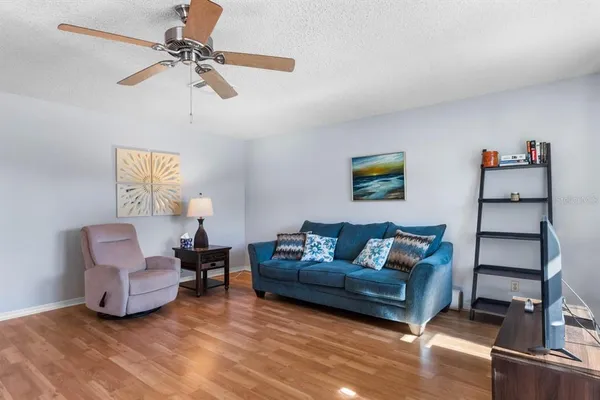 a living room with furniture