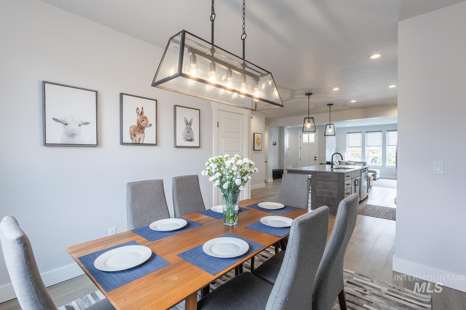 3321 South Hopes Well Way Boise, ID 83716 - Photo 15 of 40 Dining space with light wood finished floors and recessed lighting
