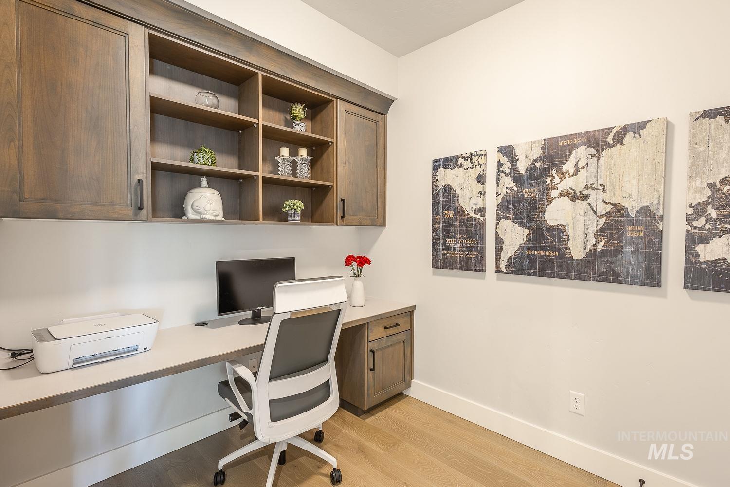 3321 South Hopes Well Way Boise, ID 83716 - Photo 16 of 40 Office featuring light wood-style floors and built in desk