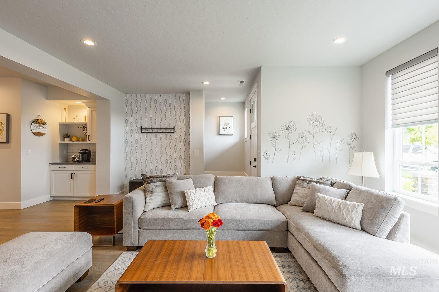 3321 South Hopes Well Way Boise, ID 83716 - Photo 5 of 40 Living room with recessed lighting and wood finished floors
