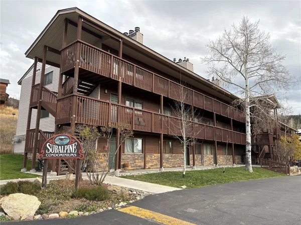 a front view of a building with street view