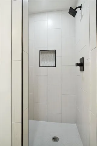 a bathroom with a shower