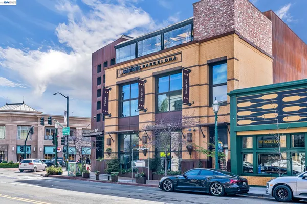 a view of an entrance of the building