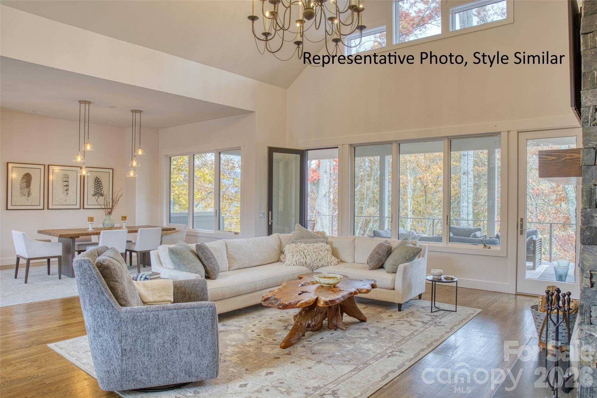 301 Awohali Trail Maggie Valley, NC 28751 - Photo 8 of 31 a living room with furniture and a large window