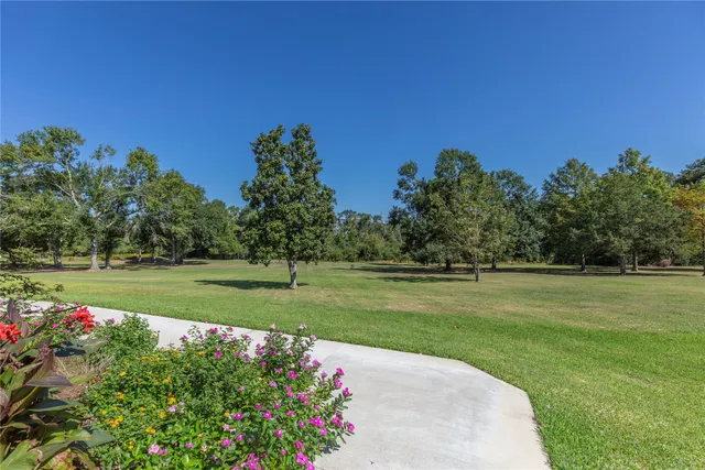 a view of a golf course with a park