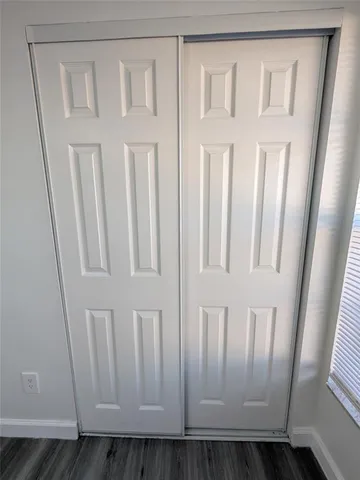 a view of wooden door