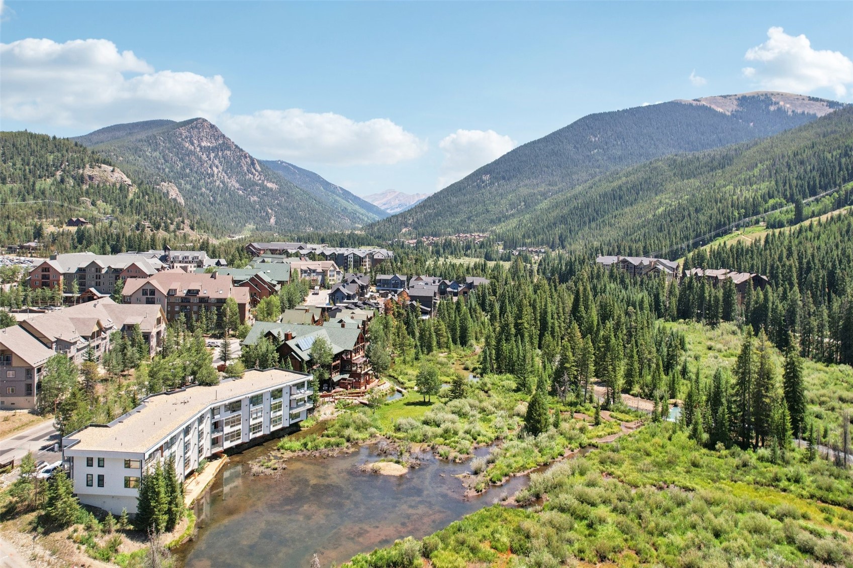 24 River Run Road, Unit 2907 Keystone, CO 80435 - Photo 32 of 37 a view of a lush green hillside and houses