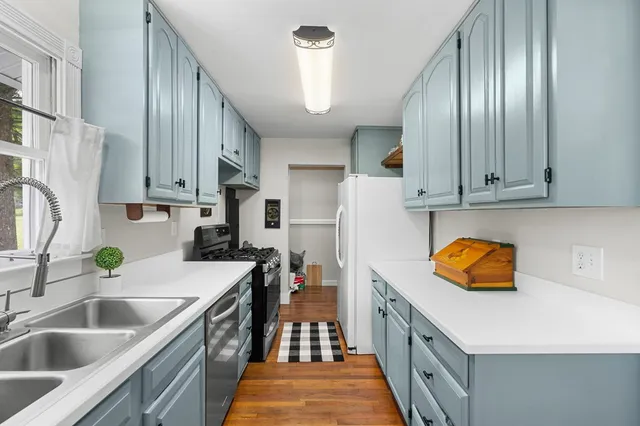 a view of a hallway view with staircase