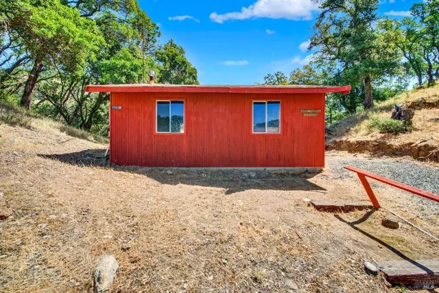 a view of a garden with a lake