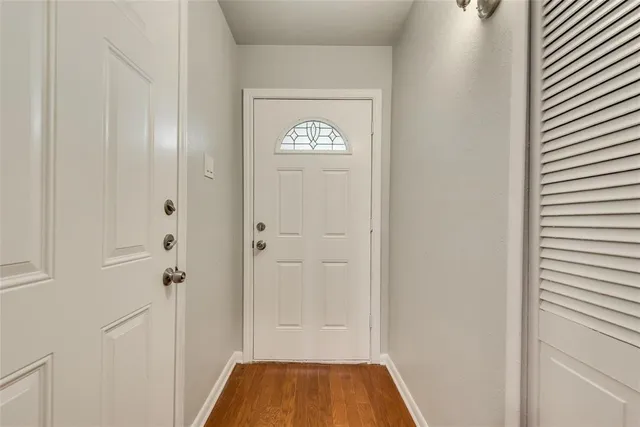 a view of space with closet and window