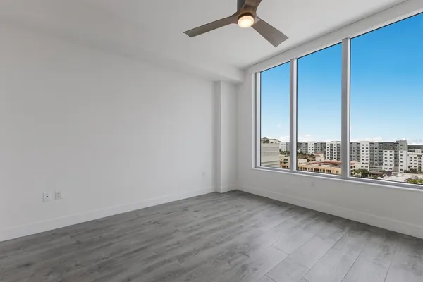 a view of an empty walk in closet