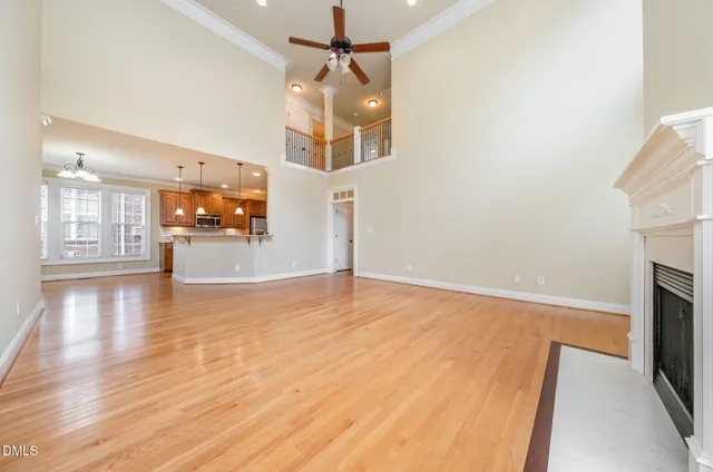 a view of a livingroom with a fireplace