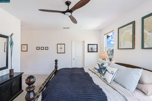 a bed room with a bed and furniture