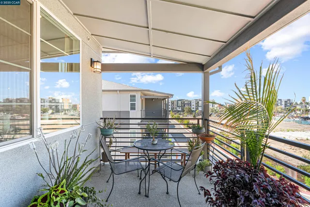 a view of a city from a balcony