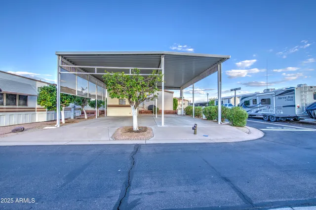 a swimming pool with outdoor seating