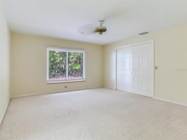 a view of a lake with a mountain in the background