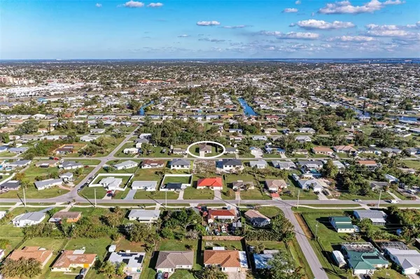 an aerial view of a city
