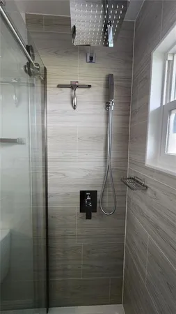 a bathroom with a shower