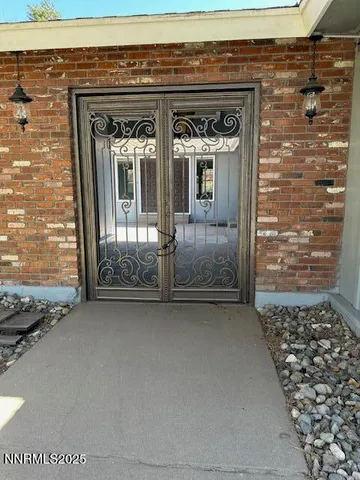 a view of a front door of a building