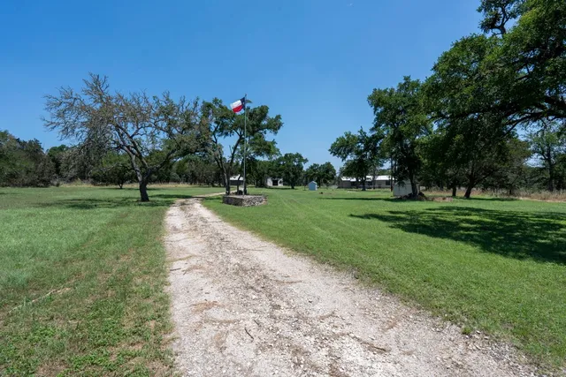 a view of a park with trees